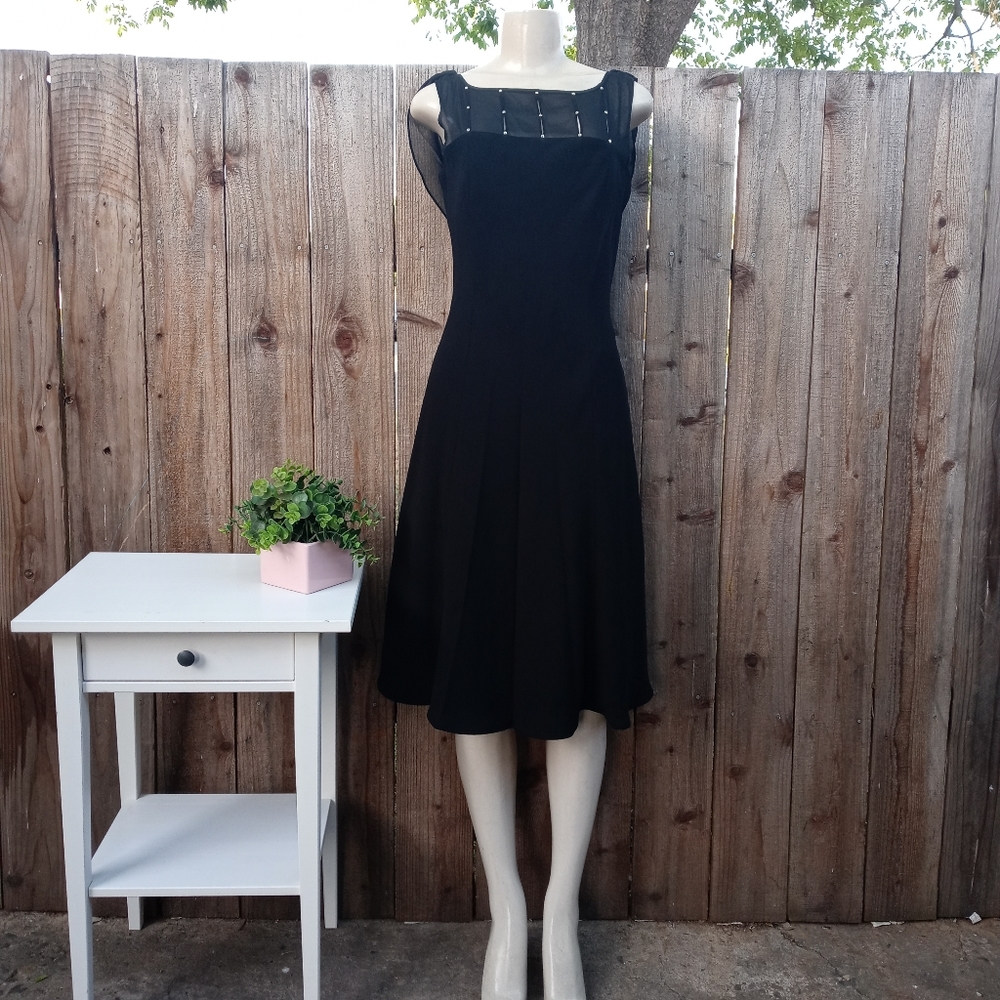 Beautiful Black Front Jeweled Dress
